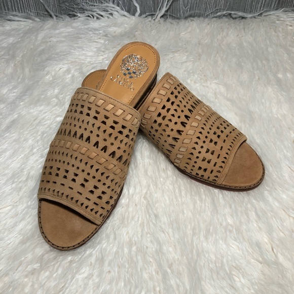 Vince Camuto | Shoes | Vince Camuto Rallema Wedge Slides Tan Nwot | Poshmark